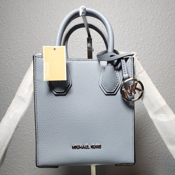 NEW Michael Kors Mercer X-Small Shopper Crossbody-Pale Blue - PRICE IS FIRM - Picture 7 of 9